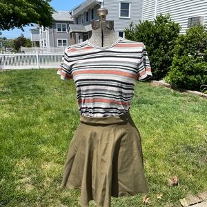 Madewell Stripe T-shirt Orange Mint Black S